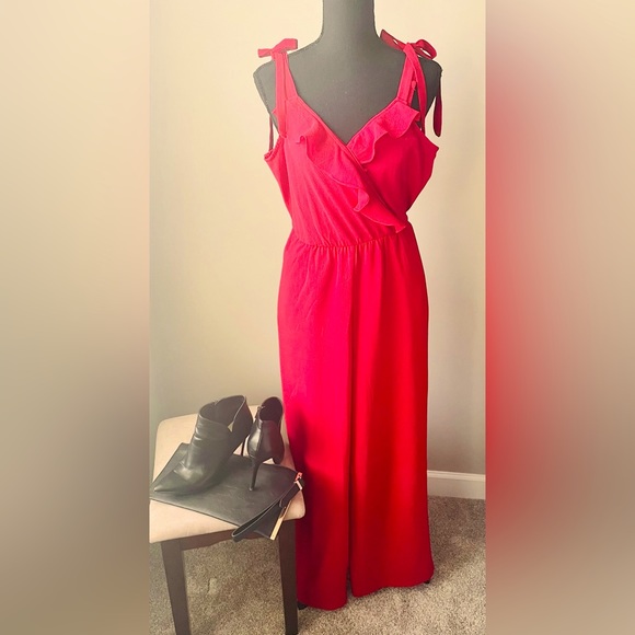 As U Wish Red ruffled jumpsuit/jumper - Picture 1 of 4